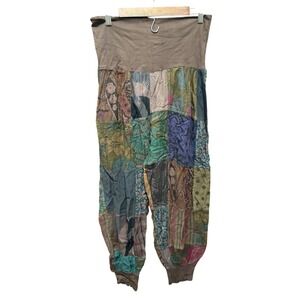 Grateful Dead Patchwork Harem Pants by Jarli Size M Multi Color Hippie Boho NEW